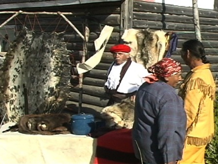 Scène quotidienne d'un comptoir de traite à Ekuanitshit à l'époque britannique