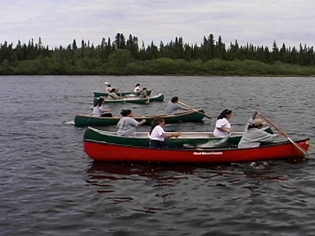 Canoe race on the Mingan River