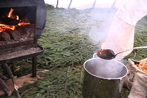 faire rougir les pierres à la chaleur