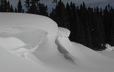 Snowbank sculpted by the wind