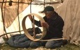 Jean-Baptiste Bellefleur making the drum’s central hoop