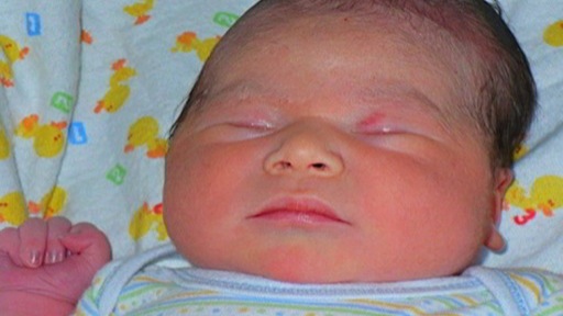 Close-up of a newborn infant