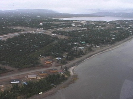 Aerial view of the community of Tshishe-shastshit